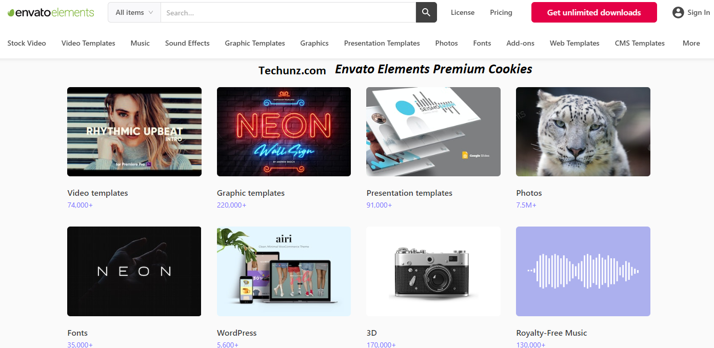 Envato Elements Premium Cookies